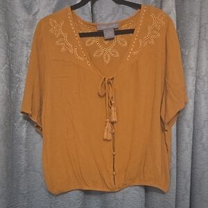Women's Mustard Bohemian Top